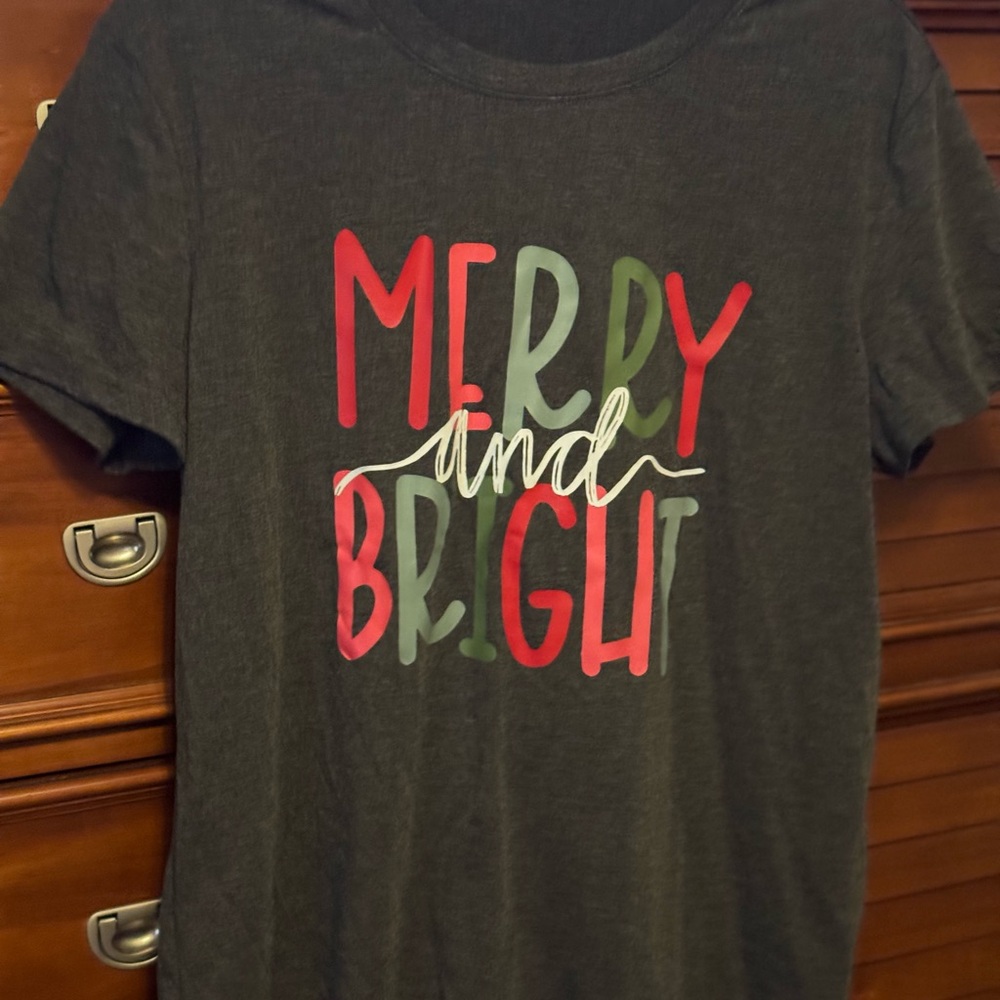 Amazon Christmas Tee - Black with Red and Green
